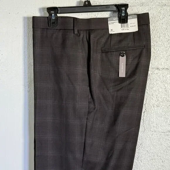 MICHAEL Michael Kors | Pants | Michael Kors Mens Plaid Classicfit Woolblend  Stretch Suit Pants 42x32 9 | Poshmark